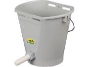 Patura Kälbertränkeeimer 9 l, Kunststoff, grau, mit Sauger, Kugelventil und Halter Patura Kälbertränkeeimer 9 l, Kunststoff, grau, mit Sauger, Kugelventil und Halter