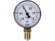 Hücobi Vakuum-Manometer, Anschluss 1/4" unten, -1 bis 1,5 bar, Rote Markierung -0,5 bar; +1,0 bar Hücobi Vakuum-Manometer, Anschluss 1/4" unten, -1 bis 1,5 bar, Rote Markierung -0,5 bar; +1,0 bar