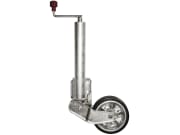 Stützrad Rundrohr außen 60 mm Stützlast 500 kg, 720 – 965 mm, Vollgummirad 200x50, automatischer Klappvorgang, verstärkt Stützrad Rundrohr außen 60 mm Stützlast 500 kg, 720 – 965 mm, Vollgummirad 200x50, automatischer Klappvorgang, verstärkt