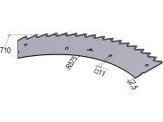 MWS Sägemesser rechts, 710 x 2,5 mm, Gras/Mais, Laserbeschichtung, für Claas / Orbis Feldhäcksler mit großer Trommel MWS Sägemesser rechts, 710 x 2,5 mm, Gras/Mais, Laserbeschichtung, für Claas / Orbis Feldhäcksler mit großer Trommel