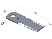 MWS Strohhäckslermesser 173 x 50 x 4 mm, gezahnt ohne Buchse für StrohHäcksler Case IH MWS Strohhäckslermesser 173 x 50 x 4 mm, gezahnt ohne Buchse für StrohHäcksler Case IH