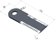 MWS Strohhäckslermesser, 173 x 50 x 5 mm, gezahnt ohne Buchse für Strohhäcksler New Holland MWS Strohhäckslermesser, 173 x 50 x 5 mm, gezahnt ohne Buchse für Strohhäcksler New Holland