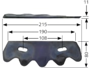 MWS Messer 215 x 80 x 5 mm, gewellt für Futtermischwagen Strautmann MWS Messer 215 x 80 x 5 mm, gewellt für Futtermischwagen Strautmann