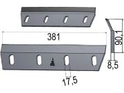 MWS Messer Mais 381 x 90,1 x 8,5 mm, links, Laserbeschichtung für Feldhäcksler Claas MWS Messer Mais 381 x 90,1 x 8,5 mm, links, Laserbeschichtung für Feldhäcksler Claas
