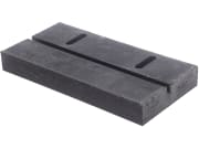 Schürfleiste für Schmidt "F"-Pflüge, 395 x 200 mm, Stärke 50 mm, Gummi, mit Nut und Langloch Schürfleiste für Schmidt "F"-Pflüge, 395 x 200 mm, Stärke 50 mm, Gummi, mit Nut und Langloch