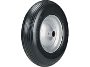 Knochenmuß Komplettrad "PU" 4.00 - 8 / 400x100 Rille, Felge Stahlblech, silber lackiert, Achse 100 x 17 mm Knochenmuß Komplettrad "PU" 4.00 - 8 / 400x100 Rille, Felge Stahlblech, silber lackiert, Achse 100 x 17 mm