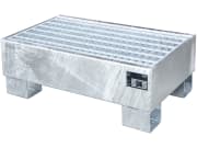 Bauer® Auffangwanne "AW 60-1/M v" Auffangvolumen max. 61 l, für 2 x 60 l-Fass, mit Gitterrost, verzinkt Bauer® Auffangwanne "AW 60-1/M v" Auffangvolumen max. 61 l, für 2 x 60 l-Fass, mit Gitterrost, verzinkt
