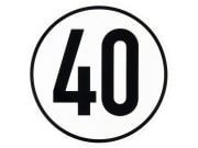 Geschwindigkeitsaufkleber 40 km/h, 200 mm Geschwindigkeitsaufkleber 40 km/h, 200 mm