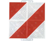 Warntafel links, reflektierend, 285 x 285 mm, Stahl, verzinkt Warntafel links, reflektierend, 285 x 285 mm, Stahl, verzinkt