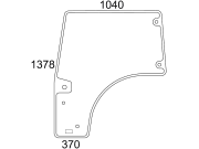 Türscheibe, grün, links, Siebdruck, für Deutz-Fahr Agrofarm 410–430; Agroplus 310–420, 310–420 Ecoline, 310–420 Profiline Türscheibe, grün, links, Siebdruck, für Deutz-Fahr Agrofarm 410–430; Agroplus 310–420, 310–420 Ecoline, 310–420 Profiline