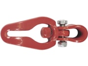 Seilgleitbügel mit drehbarer Öse, rot, für Rundstahlketten bis 8 mm Seilgleitbügel mit drehbarer Öse, rot, für Rundstahlketten bis 8 mm