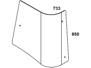 Eckscheibe, grün, links, für John Deere 5620–5820, 5070 M–6110 MC - Kabine 5020 Eckscheibe, grün, links, für John Deere 5620–5820, 5070 M–6110 MC - Kabine 5020