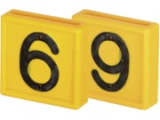 Nummer Ziffer 6/9, gelb, Kunststoff, 1 St. für Halsmarkierungsbänder bis 4 cm Breite, 208486 Nummer Ziffer 6/9, gelb, Kunststoff, 1 St. für Halsmarkierungsbänder bis 4 cm Breite, 208486