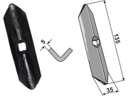 Industriehof® Spitzschar "Germinator" 135 x 35 mm, gerade, für Kongskilde, 2.G63-1 Industriehof® Spitzschar "Germinator" 135 x 35 mm, gerade, für Kongskilde, 2.G63-1