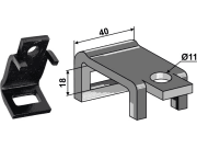 Zinkenhalter "B" für Federzinken 25 x 8 mm, Passender Rahmen 40 x 10 mm, universal Zinkenhalter "B" für Federzinken 25 x 8 mm, Passender Rahmen 40 x 10 mm, universal