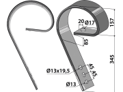 Schleppzinken 502 x 10 mm ohne Verschleißteil für Väderstad Schleppzinken 502 x 10 mm ohne Verschleißteil für Väderstad