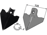 Hackschar, Arbeitsbreite 135 mm, Stärke 4 mm für Kongskilde Hackschar, Arbeitsbreite 135 mm, Stärke 4 mm für Kongskilde