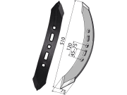Industriehof® Spitzschar links, 510 x 75 mm universal, 101.10452 Industriehof® Spitzschar links, 510 x 75 mm universal, 101.10452