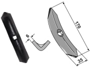 Industriehof® Spitzschar Standard 170 x 35 mm für Rau, 1.10.130R Industriehof® Spitzschar Standard 170 x 35 mm für Rau, 1.10.130R