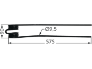 Kreiselschwaderzinken für Kuhn 575 x 90 x 9,5 mm Kreiselschwaderzinken für Kuhn 575 x 90 x 9,5 mm