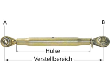 Oberlenker A 22,25 mm; B Kat. 2, M 30 x 3,5, Länge 580 – 810 mm, für Fendt Oberlenker A 22,25 mm; B Kat. 2, M 30 x 3,5, Länge 580 – 810 mm, für Fendt