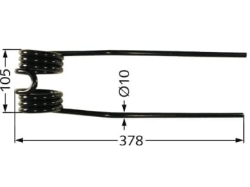 Kreiselheuerzinken links/rechts 378 x 105 x 10 mm für Deutz-Fahr Hydro, Hydro Super, Vicon Fanex Kreiselheuerzinken links/rechts 378 x 105 x 10 mm für Deutz-Fahr Hydro, Hydro Super, Vicon Fanex