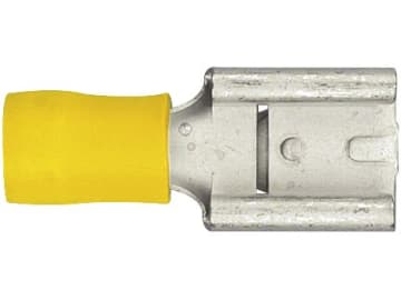 Herth + Buss Flachsteckhülse 9,5 x 1,2 mm, Kabel 4 – 6 mm², verzinnt; teilisoliert, gelb, 50 252 514 Herth + Buss Flachsteckhülse 9,5 x 1,2 mm, Kabel 4 – 6 mm², verzinnt; teilisoliert, gelb, 50 252 514