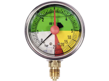 Hücobi Glyzerin-Manometer, Anschluss 1/4" unten, 0 bis 25 bar, nicht flüssigdüngerfest, 8120 006025 Hücobi Glyzerin-Manometer, Anschluss 1/4" unten, 0 bis 25 bar, nicht flüssigdüngerfest, 8120 006025