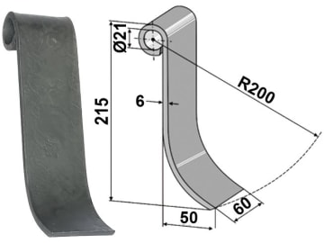 Industriehof® Schlegelmesser 215 x 60 x 6 mm, Bohrung 21 mm, für Holmer, Ropa Fräsen, IND-83 Industriehof® Schlegelmesser 215 x 60 x 6 mm, Bohrung 21 mm, für Holmer, Ropa Fräsen, IND-83