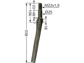 Industriehof® Kreiseleggenzinken links/rechts, 338 mm, M 22 x 1,5 für Seima, RH-31 Industriehof® Kreiseleggenzinken links/rechts, 338 mm, M 22 x 1,5 für Seima, RH-31