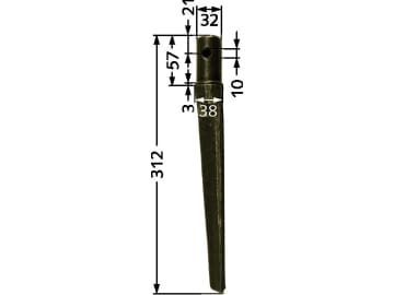 Industriehof® Kreiseleggenzinken links/rechts 38 x 312 x 38 mm, Bohrung 10 mm für Ceccato, RH-4 Industriehof® Kreiseleggenzinken links/rechts 38 x 312 x 38 mm, Bohrung 10 mm für Ceccato, RH-4
