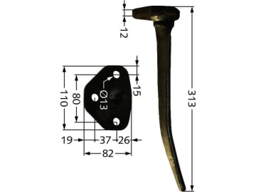 Industriehof® Rütteleggenzinken Länge 313 mm, Bohrung 13 mm, für Amazone: 6303100, RH44V Industriehof® Rütteleggenzinken Länge 313 mm, Bohrung 13 mm, für Amazone: 6303100, RH44V