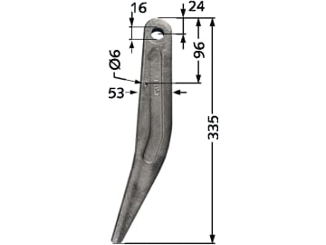 Industriehof® Kreiseleggenzinken links/rechts, 335 mm, Bohrung 16 mm für Amazone, RH-51 Industriehof® Kreiseleggenzinken links/rechts, 335 mm, Bohrung 16 mm für Amazone, RH-51