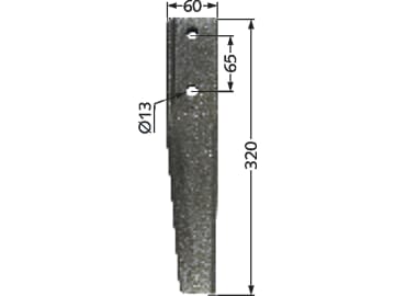 Industriehof® Kreiseleggenzinken links/rechts 60 x 320 x 12 mm, Bohrung 13 mm für Breviglieri, Schmotzer Industriehof® Kreiseleggenzinken links/rechts 60 x 320 x 12 mm, Bohrung 13 mm für Breviglieri, Schmotzer