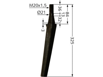 Industriehof® Kreiseleggenzinken links/rechts, 325 mm, M 20 x 1,5 für Remac, RH-7 Industriehof® Kreiseleggenzinken links/rechts, 325 mm, M 20 x 1,5 für Remac, RH-7