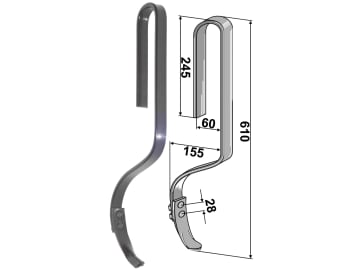 Industriehof® Spurlockerzinken 610 x 10 x 32 mm mit Schar, für Nordsten, 10.5010 Industriehof® Spurlockerzinken 610 x 10 x 32 mm mit Schar, für Nordsten, 10.5010