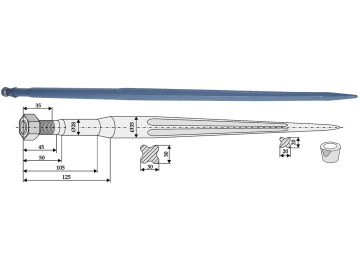 Industriehof® Frontladerzinken 1.100 mm, M 22 x 1,5, spitz, gerade, für Frost, 181110 Industriehof® Frontladerzinken 1.100 mm, M 22 x 1,5, spitz, gerade, für Frost, 181110