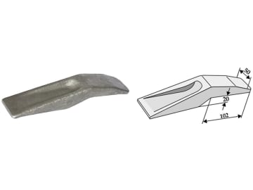 Industriehof® Baggerzahn, 260 x 52 mm, für Universal, zum Anschweißen, 18300-14 Industriehof® Baggerzahn, 260 x 52 mm, für Universal, zum Anschweißen, 18300-14