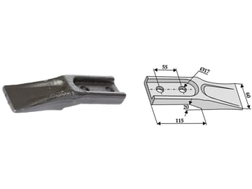 Industriehof® Standardzahn "Mini Z", 210 x 60 mm, für Erdschaufel zum Anschrauben, 18300-9 Industriehof® Standardzahn "Mini Z", 210 x 60 mm, für Erdschaufel zum Anschrauben, 18300-9