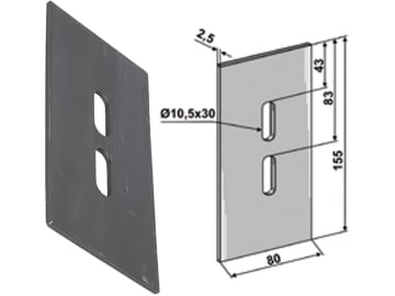 Industriehof® Abstreifer 155 x 80 x 2,5 mm, Bohrung 30 x 10,5 mm für Pegoraro, 51-P100, 51-P100 Industriehof® Abstreifer 155 x 80 x 2,5 mm, Bohrung 30 x 10,5 mm für Pegoraro, 51-P100, 51-P100