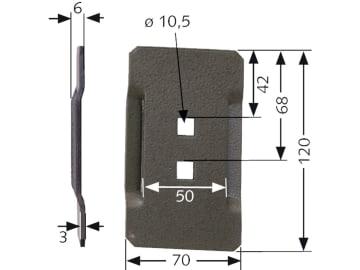Industriehof® Abstreifer 120 x 70 x 3 mm, Bohrung 10,5 x 10,5 mm für RAU, 51-R200 Industriehof® Abstreifer 120 x 70 x 3 mm, Bohrung 10,5 x 10,5 mm für RAU, 51-R200