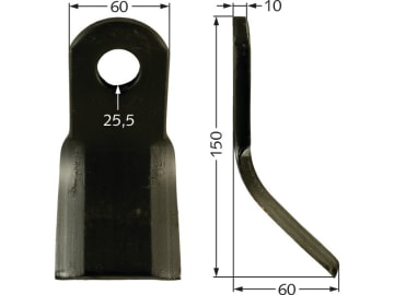 Industriehof® Y-Messer 150 x 60 x 10 mm, Bohrung 25,5 mm, für Mulcher: Agrimaster, Calderoni, Maschio, Muratori, Sicma, 63-AGM-01 Industriehof® Y-Messer 150 x 60 x 10 mm, Bohrung 25,5 mm, für Mulcher: Agrimaster, Calderoni, Maschio, Muratori, Sicma, 63-AGM-01