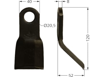 Industriehof® Y-Messer 120 x 40 x 8 mm, Bohrung 20,5 mm, für Mulcher: Agrimaster, Agromec, Forgio, Muratori, Calderoni, Orsi, Zanon, 63-AGM-03 Industriehof® Y-Messer 120 x 40 x 8 mm, Bohrung 20,5 mm, für Mulcher: Agrimaster, Agromec, Forgio, Muratori, Calderoni, Orsi, Zanon, 63-AGM-03