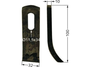 Industriehof® Schlegelmesser 100 x 32 x 10 mm, Bohrung 34 x 11,5 mm, für Doppstadt, Epoke, Rasant, Turner, 63-EPO-51 Industriehof® Schlegelmesser 100 x 32 x 10 mm, Bohrung 34 x 11,5 mm, für Doppstadt, Epoke, Rasant, Turner, 63-EPO-51