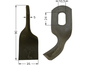 Industriehof® Schlegelmesser gedreht 90 x 35 x 5 mm, Bohrung 24 x 10,5 mm, für Agria, Gutbrod, Doppstadt, Epoke, Fischer, Hansa, Turner, Votex, 63-EPO-54 Industriehof® Schlegelmesser gedreht 90 x 35 x 5 mm, Bohrung 24 x 10,5 mm, für Agria, Gutbrod, Doppstadt, Epoke, Fischer, Hansa, Turner, Votex, 63-EPO-54