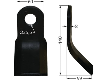 Industriehof® Y-Messer 140 x 60 x 8 mm, Bohrung 25,5 mm, für Mulcher: Agricom, Ferri, Howard, PERUGINI, Sicma (Miglianico), Wiwexa, Zampini, 63-FEI-04 Industriehof® Y-Messer 140 x 60 x 8 mm, Bohrung 25,5 mm, für Mulcher: Agricom, Ferri, Howard, PERUGINI, Sicma (Miglianico), Wiwexa, Zampini, 63-FEI-04