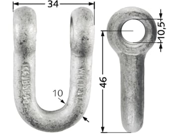 Industriehof® Schäkel gerade, Bohrung 10 mm, für Agria, Epoke, Fischer, Hansa, Votex, 63-HAN-71 Industriehof® Schäkel gerade, Bohrung 10 mm, für Agria, Epoke, Fischer, Hansa, Votex, 63-HAN-71