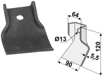 Industriehof® Schlegelmesser 120 x 64/90 x 5,5 mm, Bohrung 13 mm, für JF Fräsen, 63-JF-01 Industriehof® Schlegelmesser 120 x 64/90 x 5,5 mm, Bohrung 13 mm, für JF Fräsen, 63-JF-01