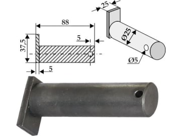 Industriehof® Bolzen 88 x 25 mm, Bohrung 5 mm für Sovema, 63-SOV-500 Industriehof® Bolzen 88 x 25 mm, Bohrung 5 mm für Sovema, 63-SOV-500