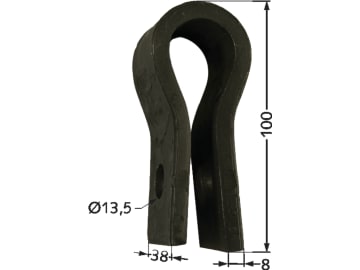 Industriehof® Halter 100 x 38 x 8 mm Bohrung 13,5 mm für Taarup, Tim Rübenroder Schlegel komplett Länge 210 mm (Best. Nr. 10075889), 63-TAA-04 Industriehof® Halter 100 x 38 x 8 mm Bohrung 13,5 mm für Taarup, Tim Rübenroder Schlegel komplett Länge 210 mm (Best. Nr. 10075889), 63-TAA-04